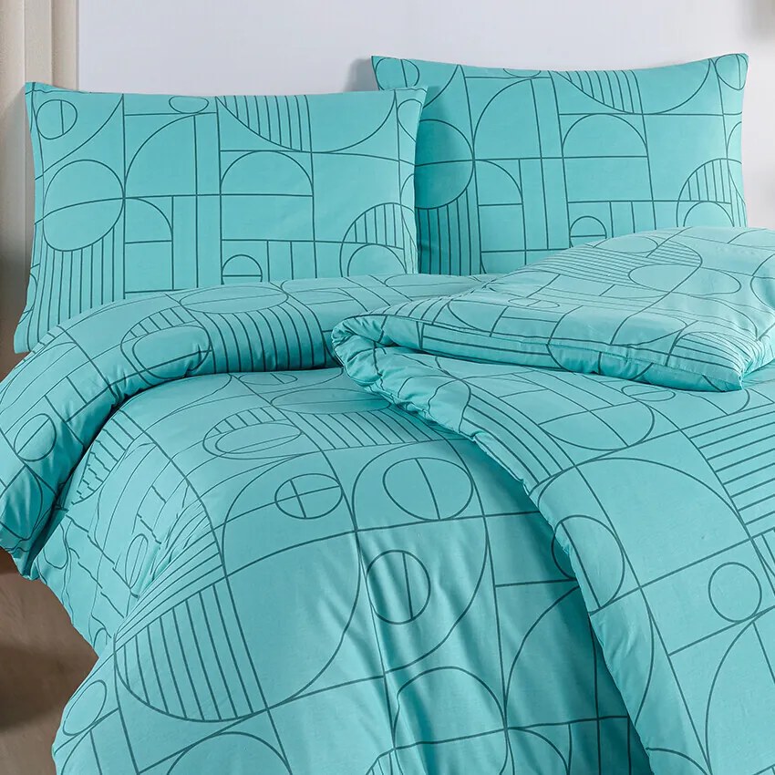 BedTex Bawełniana pościel Geo Aquatic Awe, 140 x 200 cm, 70 x 90 cm, 140 x 200 cm, 70 x 90 cm