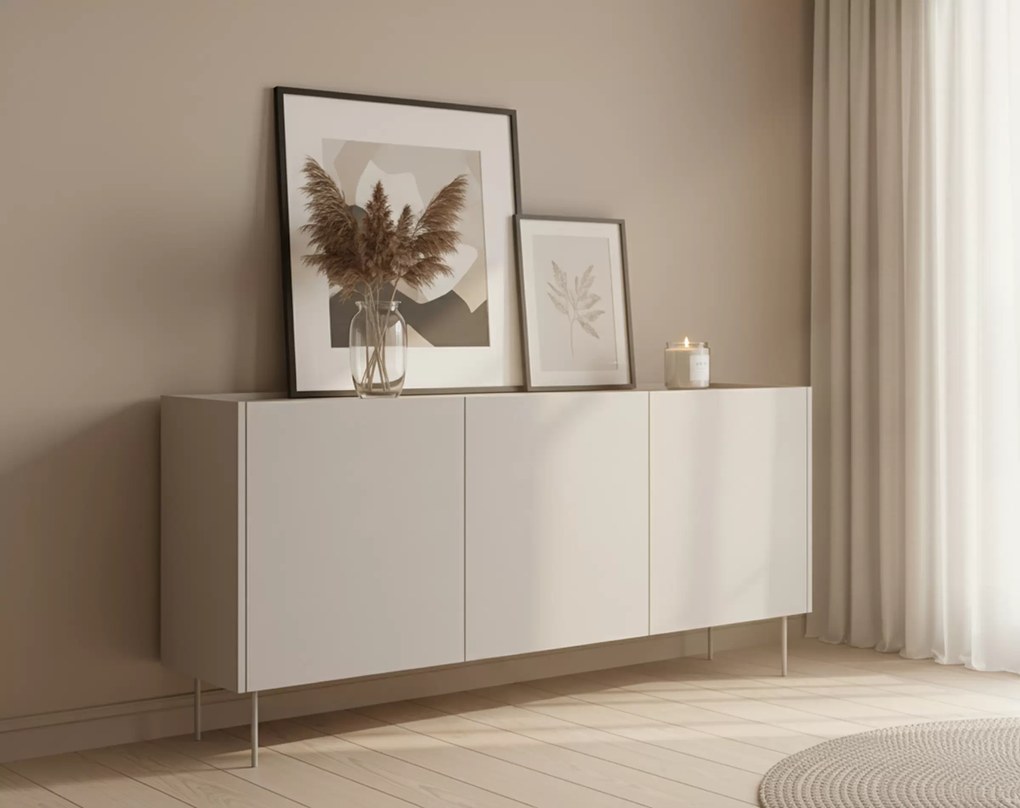 Komoda Desin 170 cm z metalowymi nogami - kaszmir / dąb nagano