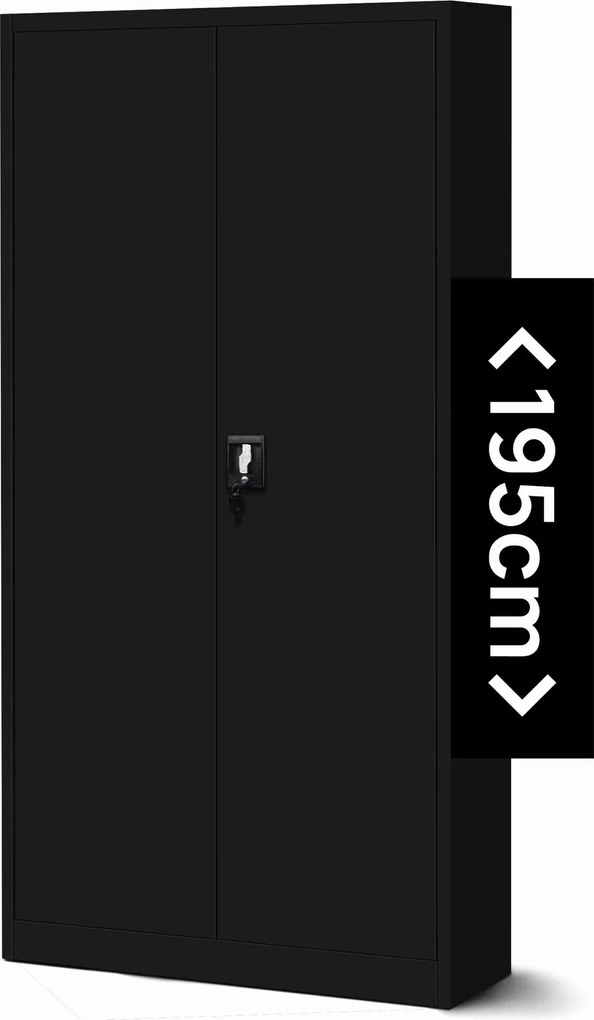 Szafa biurowa na akta wysoka Jan H 90x40x195 cm czarna
