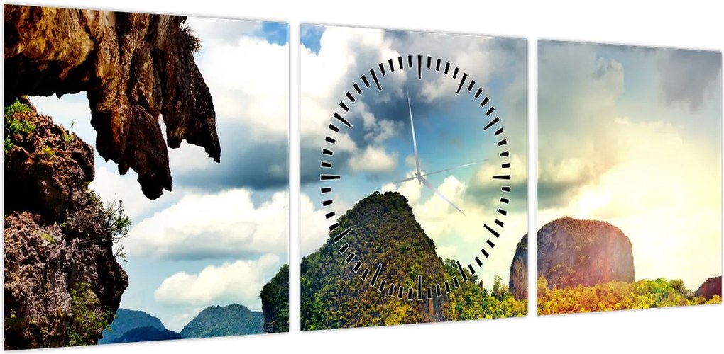 Obraz - Zatoka Phang Nga (z zegarem) (90x30 cm)