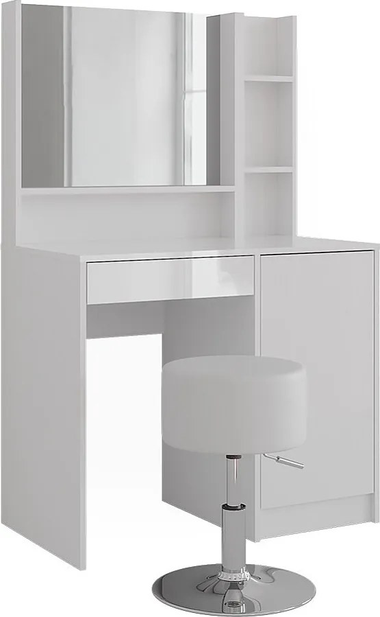 Stół toaletowy biały/biały wysoki połysk 89.8x50.1x76 sherry