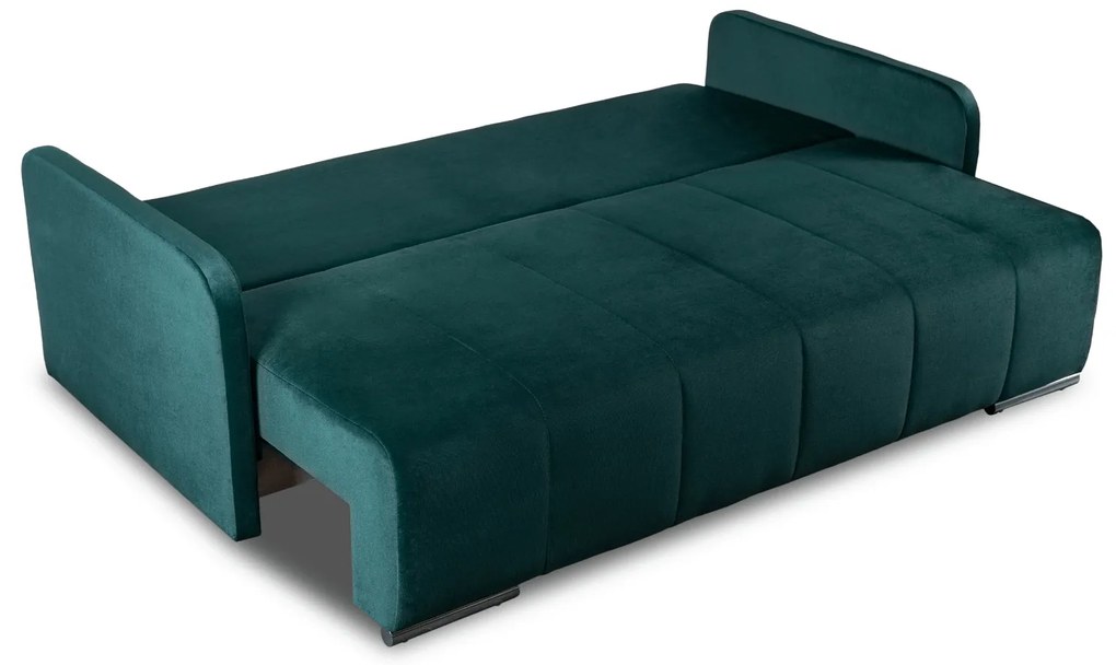 Sofa Rozkładana z Funkcją Spania IBIZA Dwuosobowa Zielona Nowoczesna do Salonu