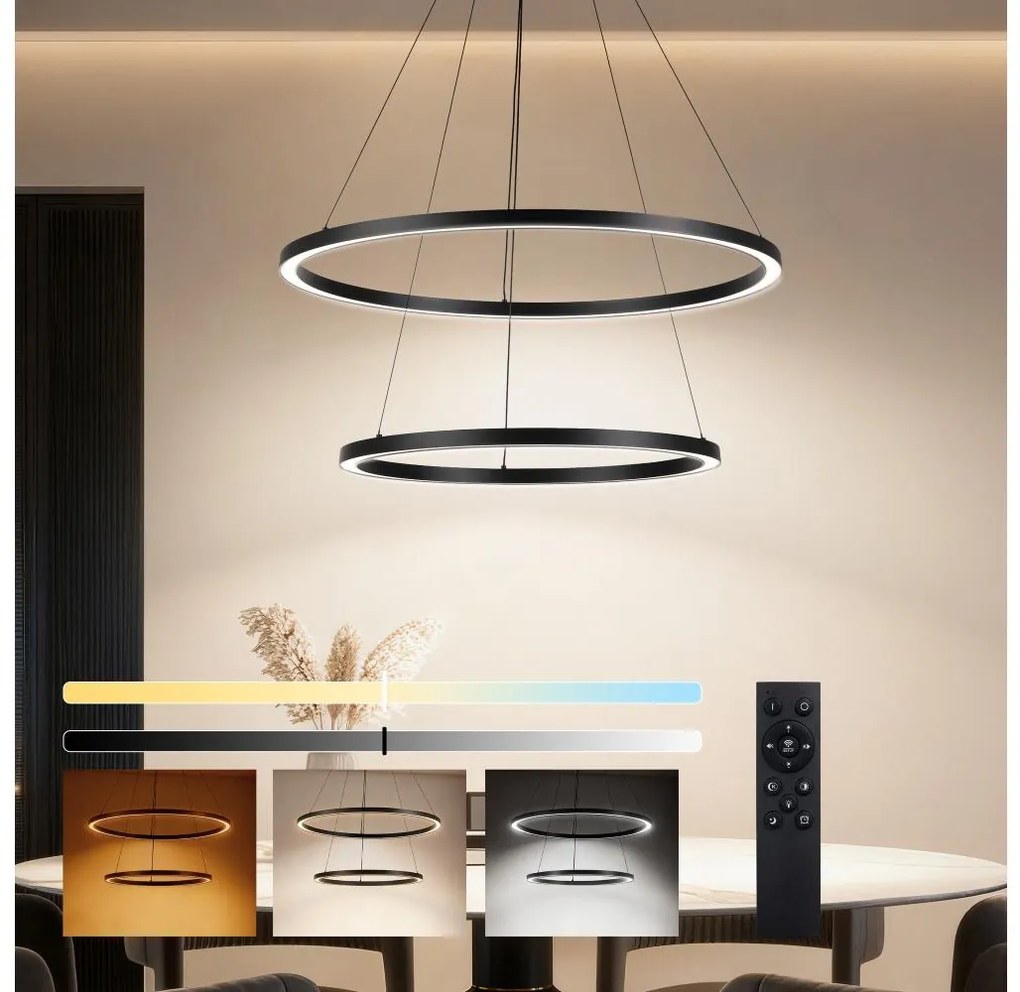 Brilagi - LED ściemnialny żyrandol na linkach PORTOFINO LED/98W/230V Śr. 80 cm czarny +DO