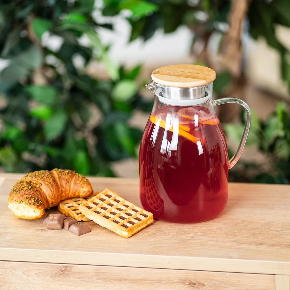 4Home Dzbanek szklany z pokrywką Bamboo Hot&Cool, 1,7 l