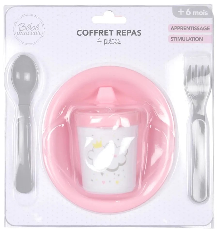 Plastikowy zestaw naczyń dla dzieci 4 szt. Cloud – Bébé Douceur