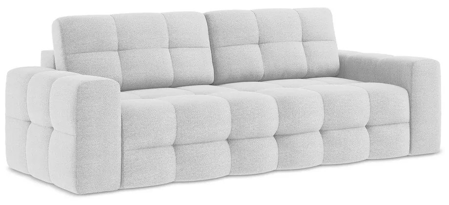 Jasnoszara rozkładana sofa z materiału bouclé 255 cm Milu – Makamii
