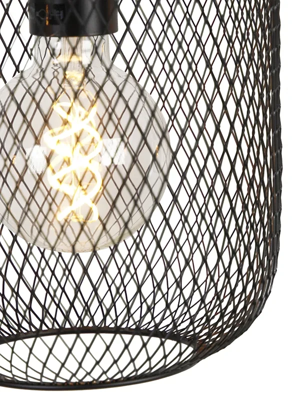 Industrialna lampa wisząca złota 3-źródła światła 110cm - Bliss MeshPrzemysłowy Oswietlenie wewnetrzne