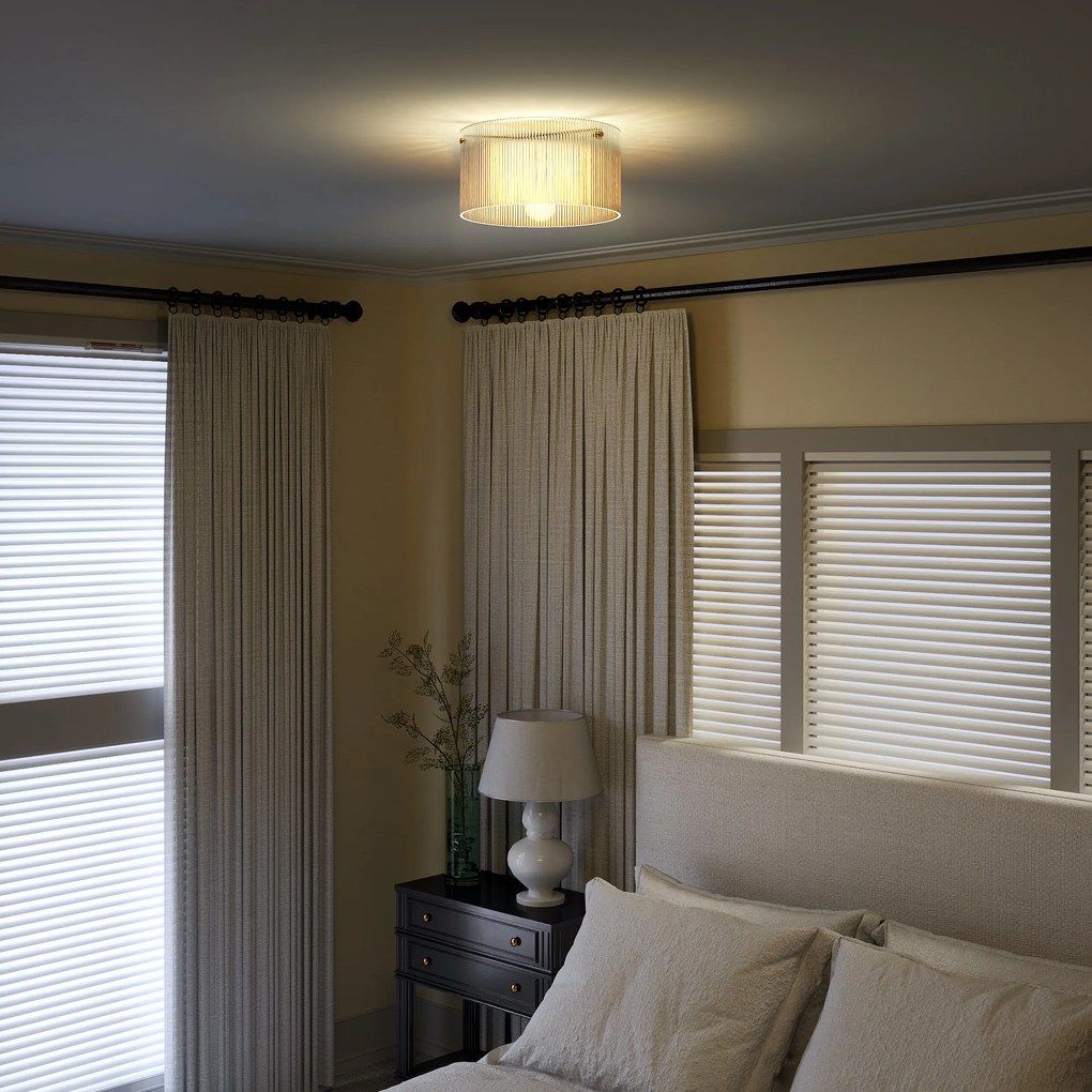HOMCOM Lampa sufitowa z abażurem z akrylu, Metal, Kompatybilna z halogenem i LED