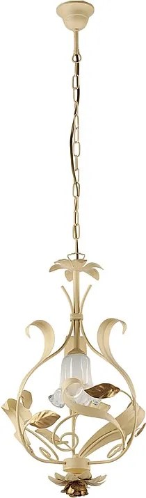 Żyrandol koszykowy z żelaza lakierowanego na kolor kości słoniowej, 1 lampa, 112 Ø33 BL274-1-AV