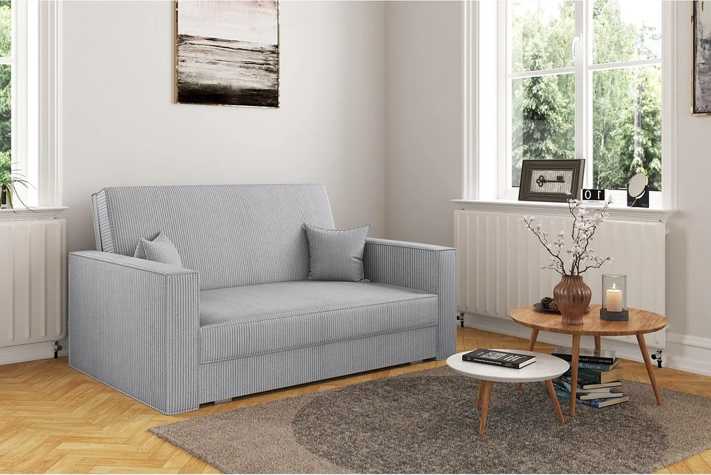 Sofa z funkcją spania AMERICA, tkanina Poso, Jasnoszary