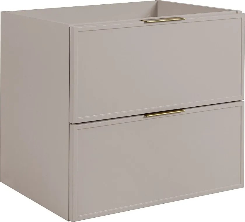 Szafka łazienkowa, kaszmir, złoty uchwyt, 46 x 60 x 57 cm