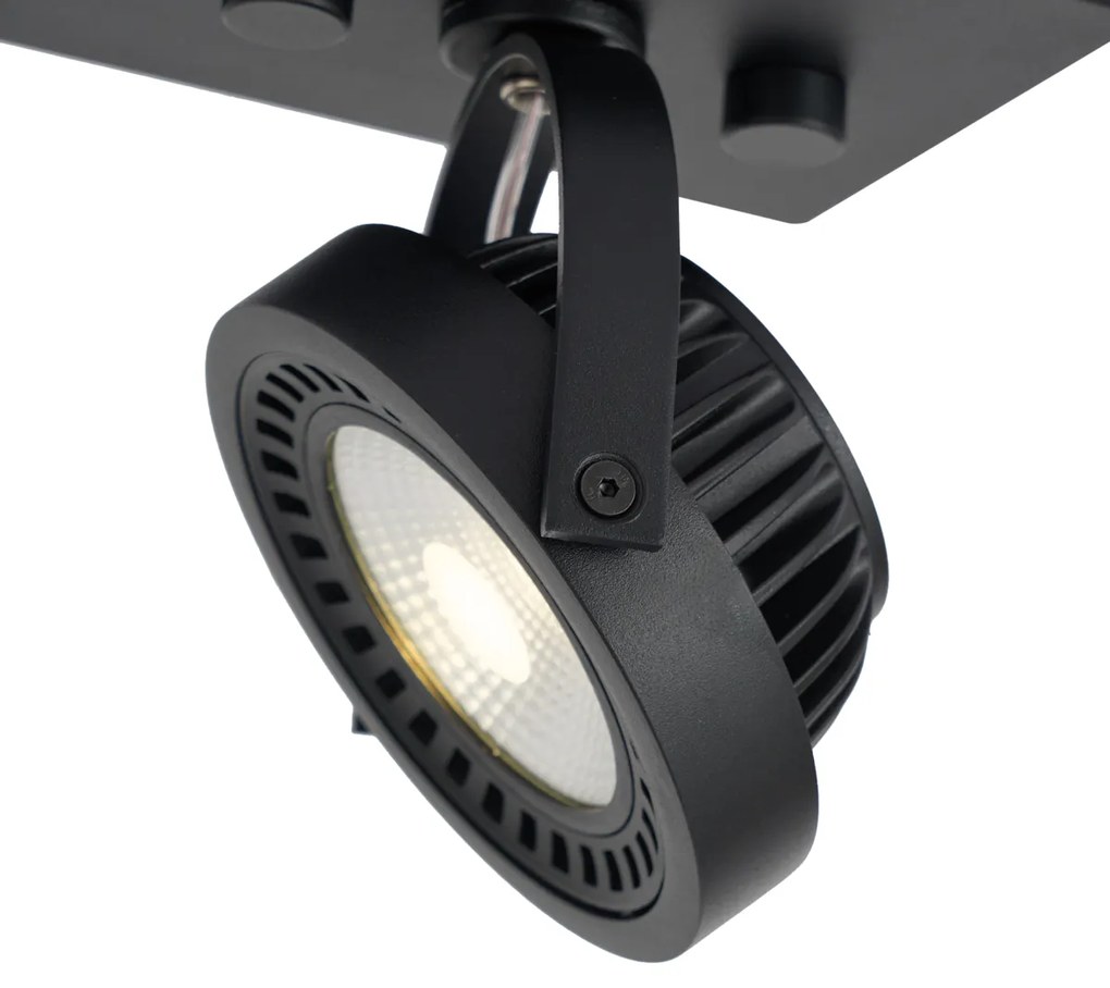 Nowoczesny reflektor natynkowy czarny z możliwością ściemniania LED - Apollo