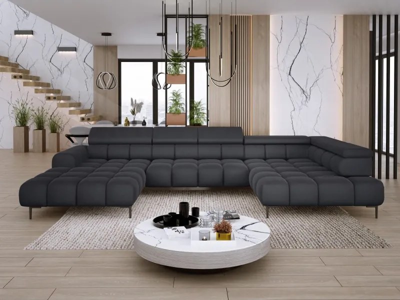 Narożnik PLAZA XL Prawostronny z elektryczną regulacją siedziska Tkanina APHRODITE 23 WERSAL