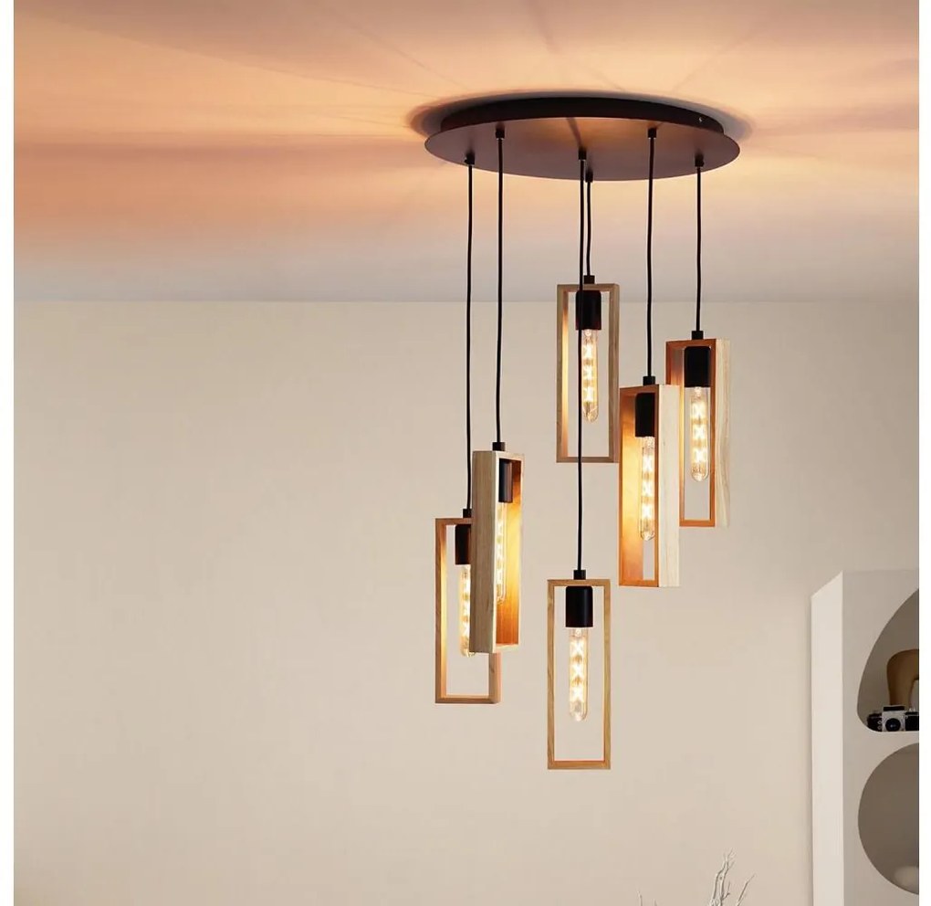 Eglo 44054 - Żyrandol na linkach LITTLETON 6xE27/60W/230V