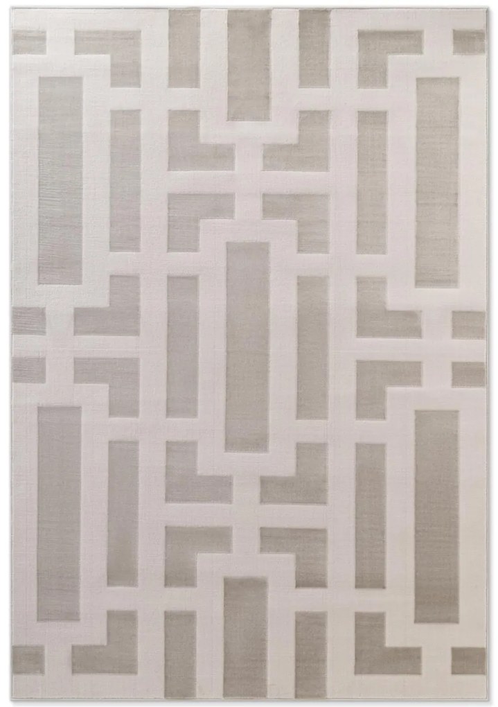 Dywan nowoczesny Perles Geometria szaro-kremowa 200 cm x 280 cm
