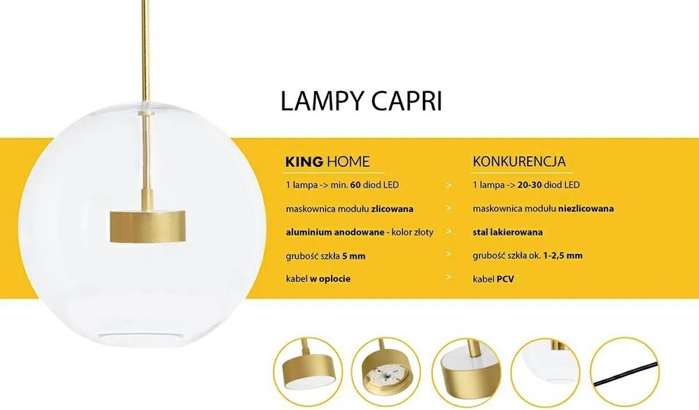 Lampa wisząca ze szklanymi kloszami Capri Line 5