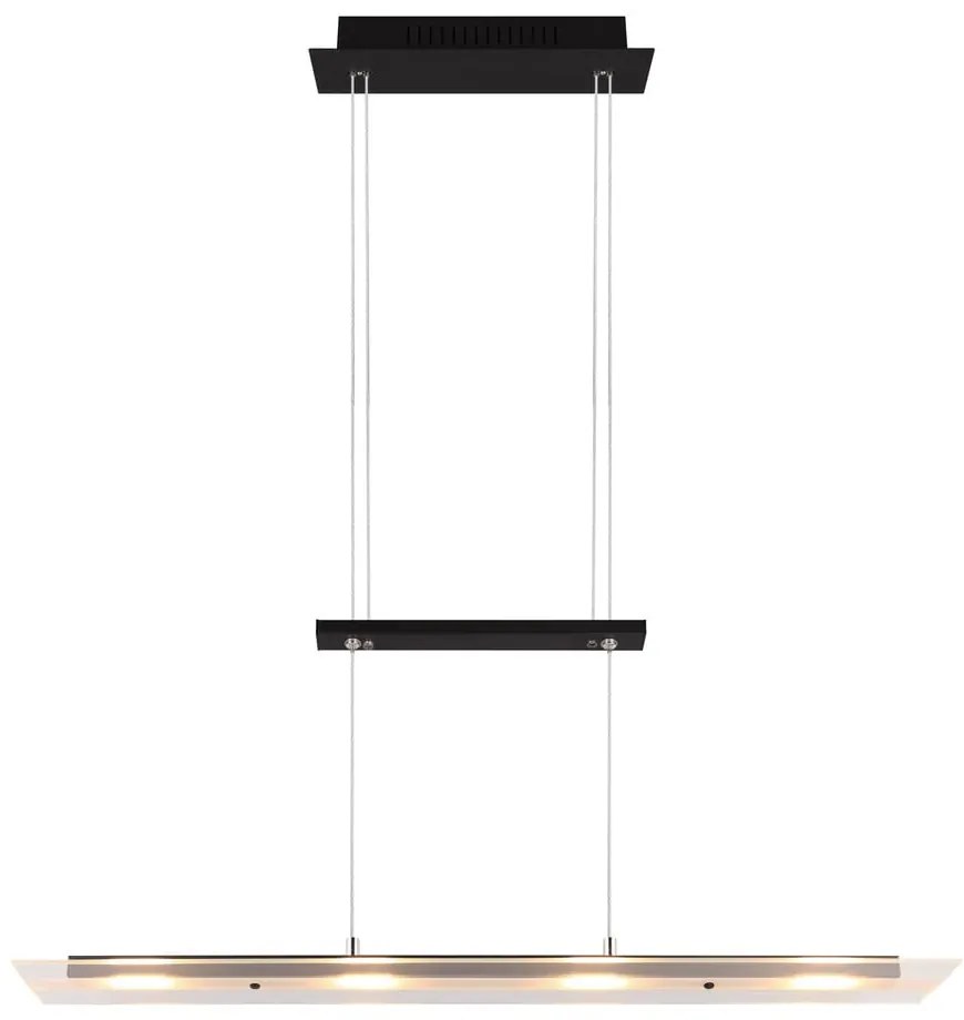Czarna lampa wisząca LED ze szklanym kloszem Milos – Trio