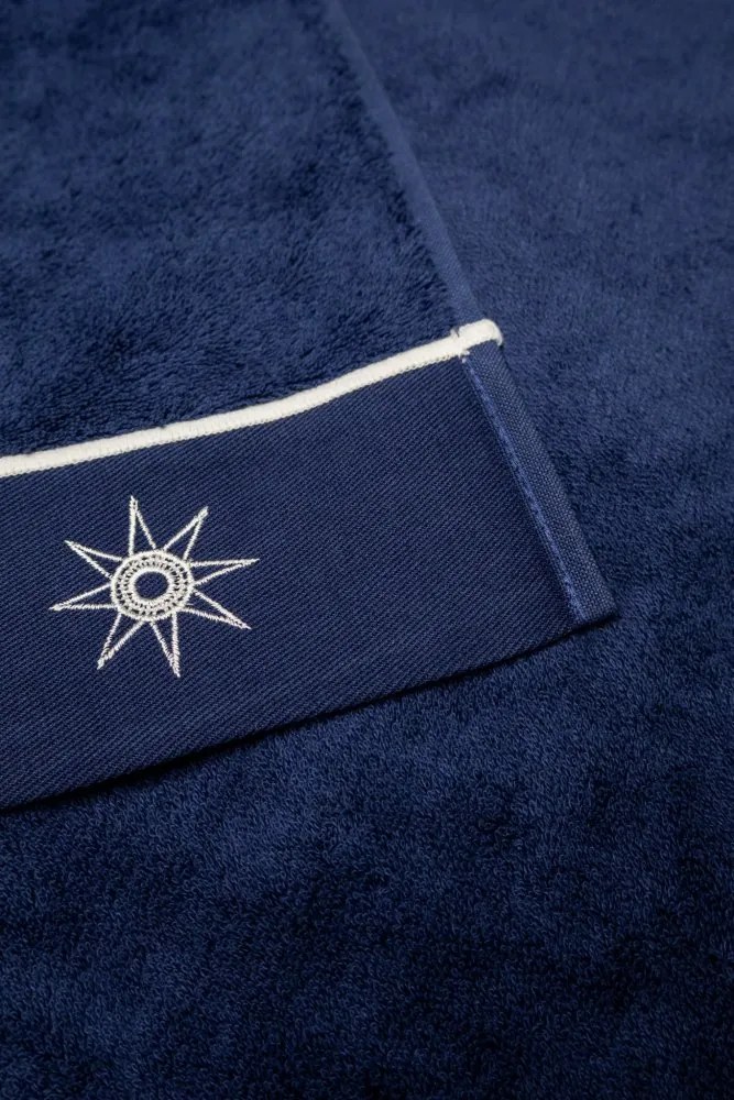 Damski szlafrok MARINE LADY + ręczniki + pudełko L Ciemnoniebieski