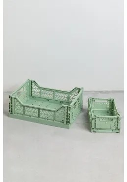 Zestaw 2 Składanych I Sztaplowanych Plastikowych Pudełek Doli Celadón - Sklum
