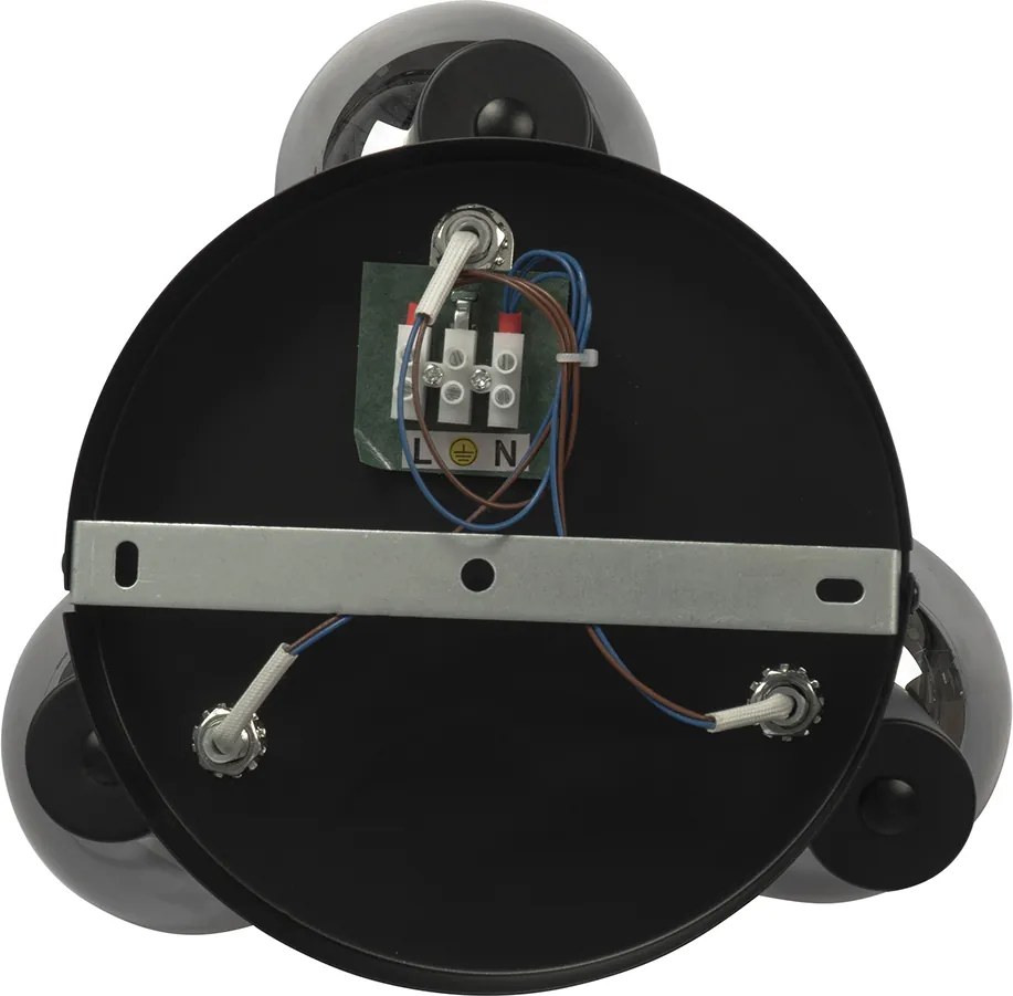 Inteligentny plafon czarny z przydymionym szkłem w tym 3 Wifi P45 - Vidro