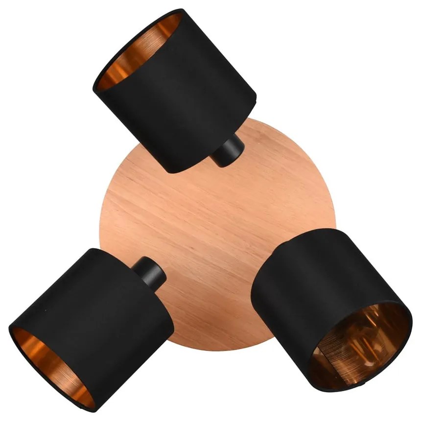 Czarno-naturalna lampa punktowa ø 12 cm Tommy – Reality