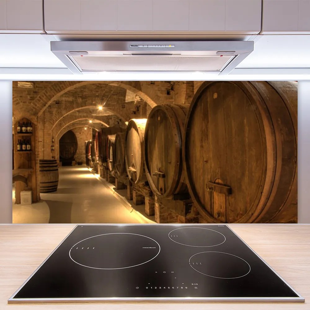 Panel nad blat kuchenny Drewniane Beczki W Starym Stylu