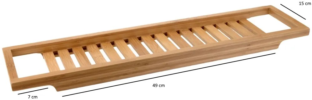 Półka łazienkowa na wannę BAMBOO SPA, długość 64 cm