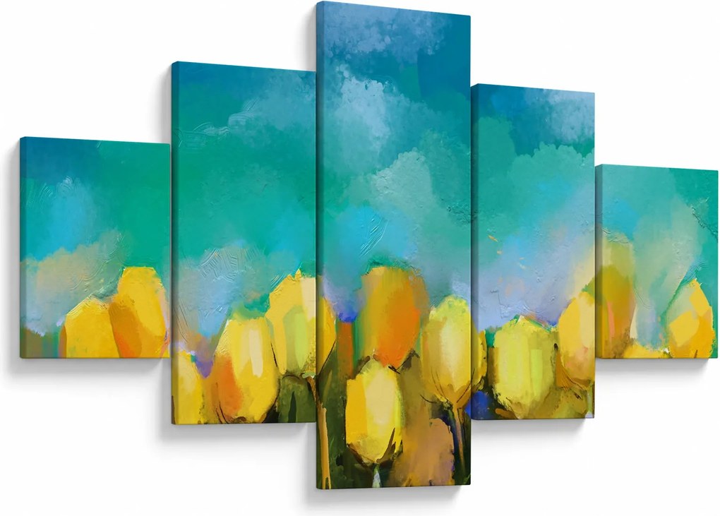 Obraz żółtych tulipanów (125x70 cm)