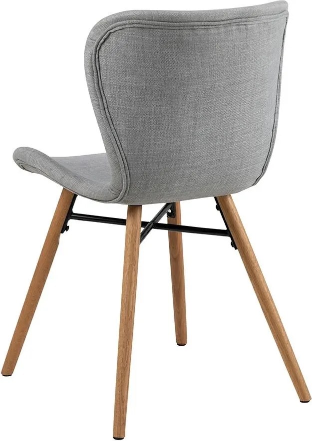 Tapicerowane krzesło do jadalni na dębowych nogach Batilda light grey