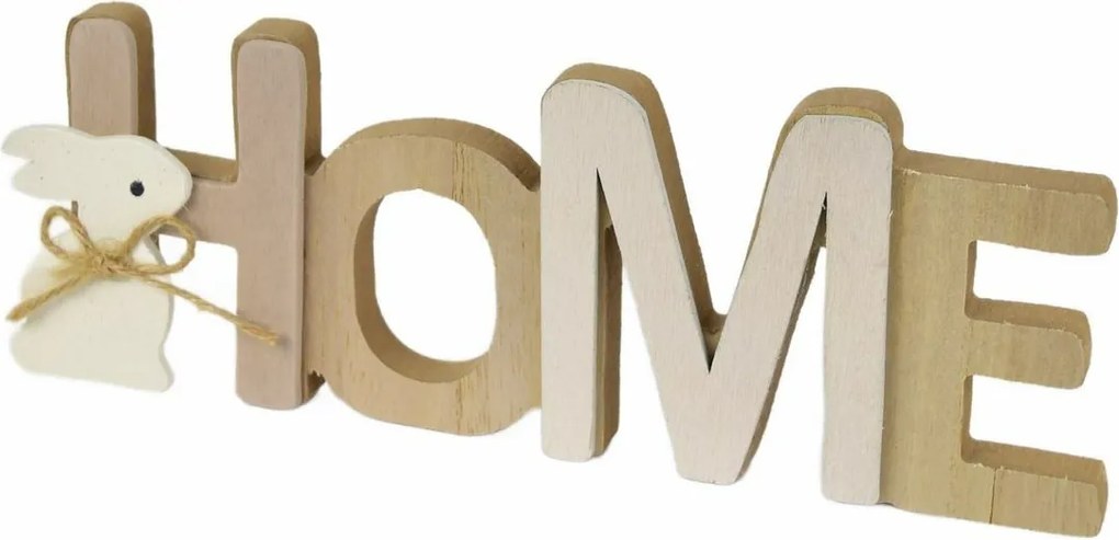 Drewniany napis HOME z zajączkiem 21,5 x 7,5 x 3 cm