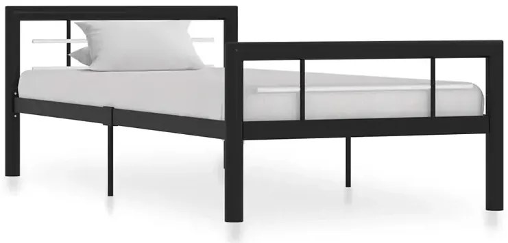 Czarne metalowe łózko w stylu loftowym 90 x 200 cm - Sintra