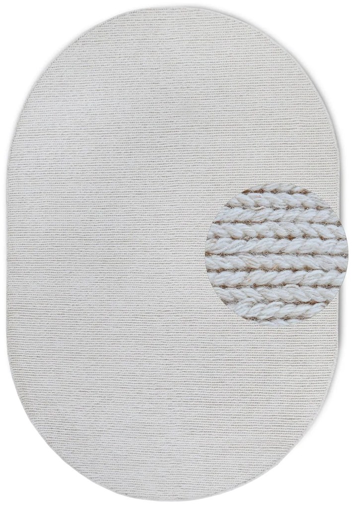 Dywan wełniany Villeroy & Boch kremowy owal 160 cm x 230 cm