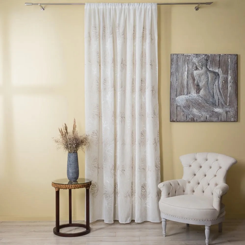 Beżowa firanka 140x260 cm Cybele – Mendola Fabrics