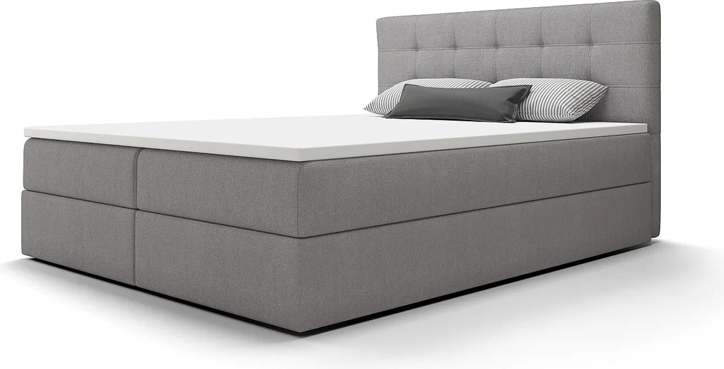 BEDANTE Łóżko kontynentalne Fado 2 160x200 Cosmic 118, szary, pojemnik na pościel