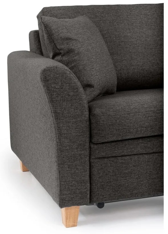 Antracytowa rozkładana sofa Scandic Sonia