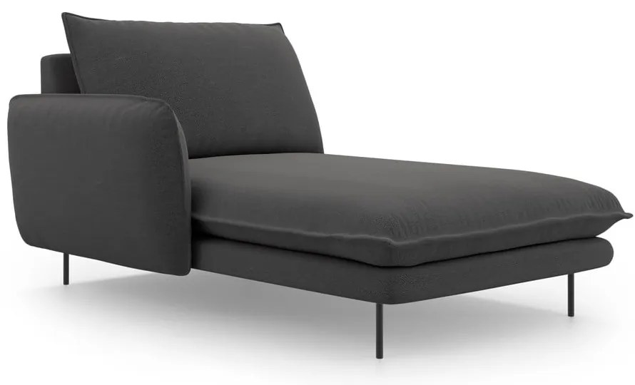 Ciemnoszary szezlong Cosmopolitan Design Vienna, lewostronny