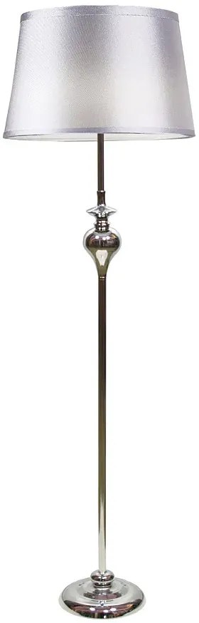 Srebrna lampa podłogowa z abażurem - T031 - Greko