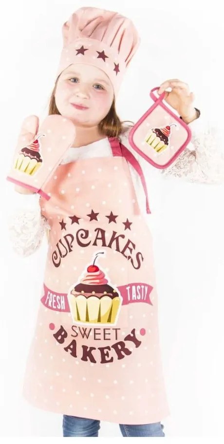 Bawełniany zestaw kuchenny dla dzieci 4 elementy Cupcakes – Tiseco Home Studio