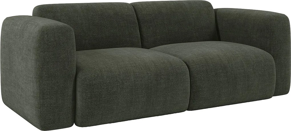 Kanapa 3-osobowa z zielonej melanżowej tkaniny POGNI od Maison Céphy