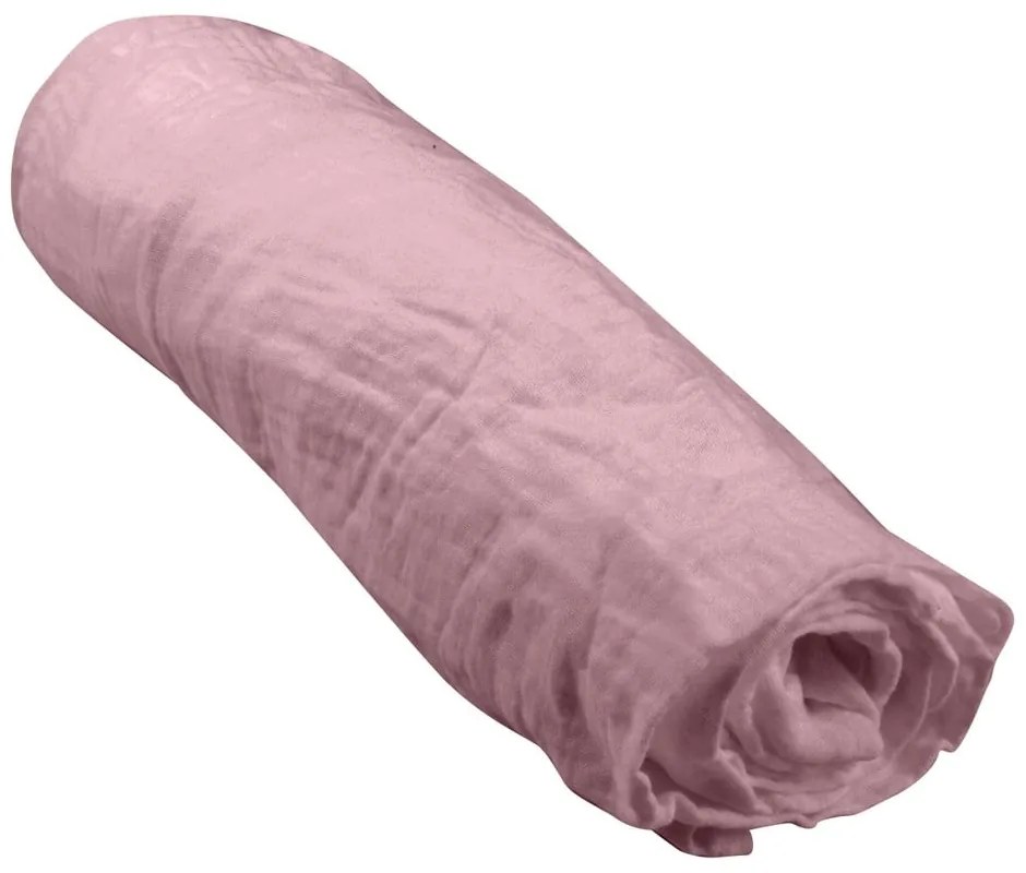 Muślinowe prześcieradło dziecięce do łóżeczka z gumką 60x120 cm – Bébé Douceur