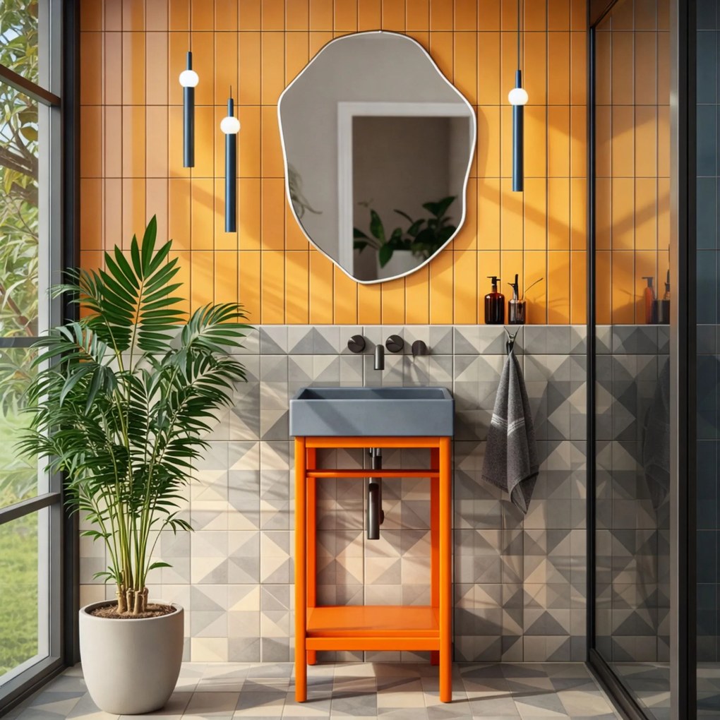 Lustro dekoracyjne o nieregularnym kształcie oszlifowane bez podświetlenia ORIN | Różne rozmiary | Różne kolory : Kolor tafli szkła - Brąz, Rozmiar - 85x85 cm