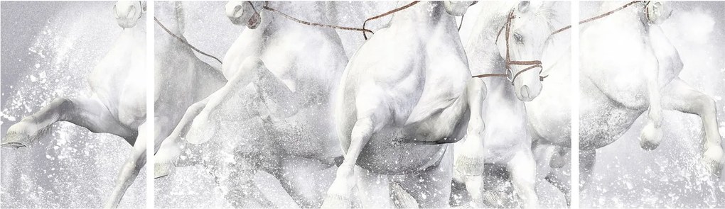 Obraz - Ilustracja przedstawiająca konie wyścigowe (170x50 cm)