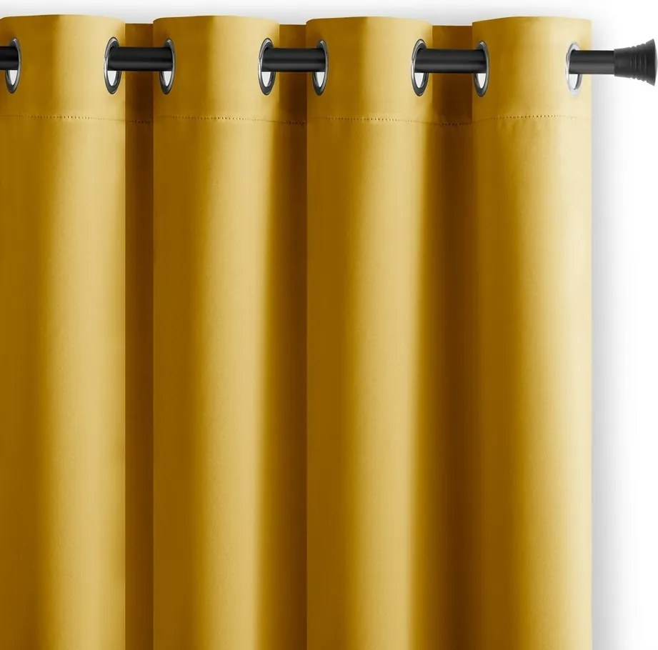 Restilo Zasłona Blackout EYELETS musztardowy, 140 x 245 cm