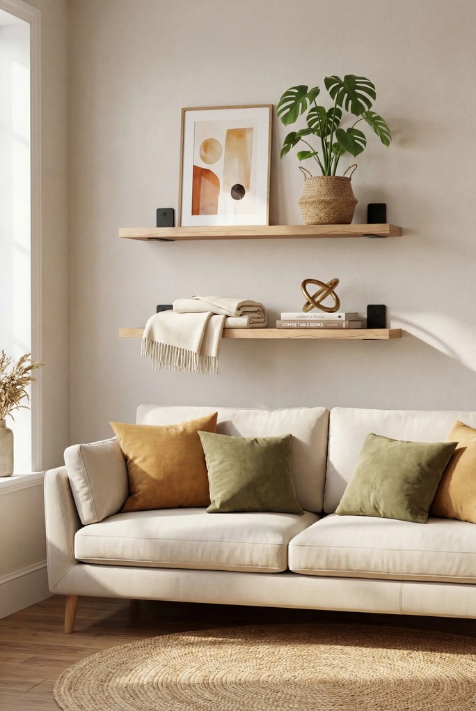 2 klasyczne półki ścienne dąb craft złoty 80 cm H5-N04