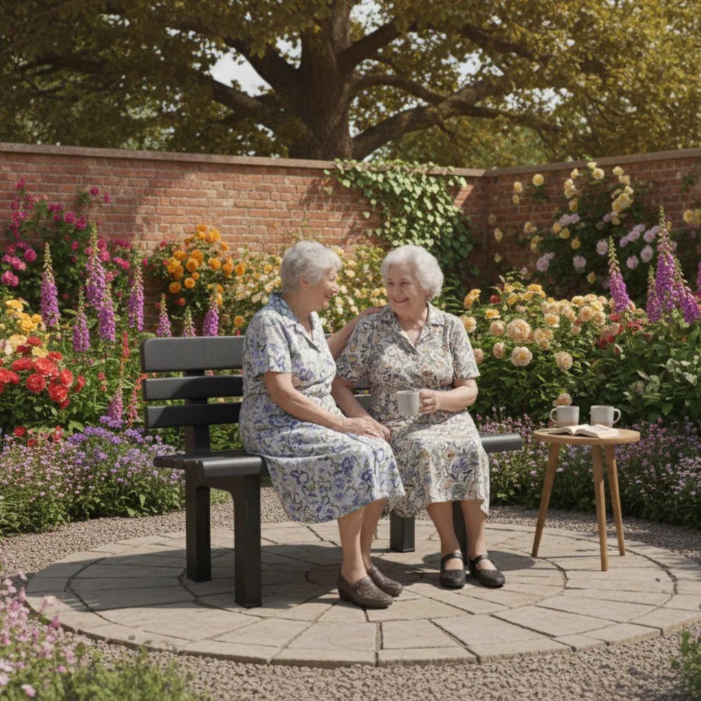 Ławka ogrodowa GENZIANA, 110x52x71cm, antracytowa I.P.A.E-Progarden