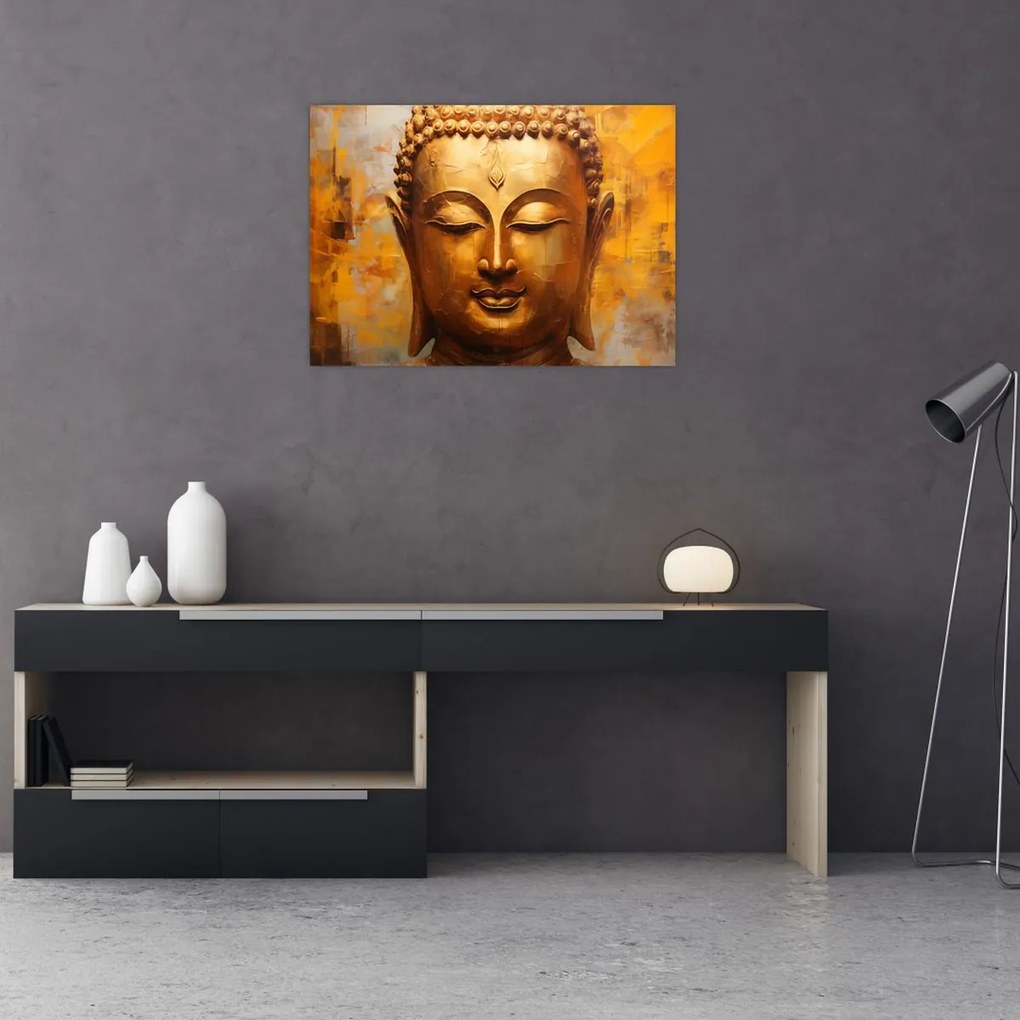 Obraz na szkle - Budda, obraz olejny (70x50 cm)