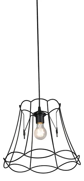 Retro Lampa wisząca czarna 35 cm - Granny Frame Retro Oswietlenie wewnetrzne