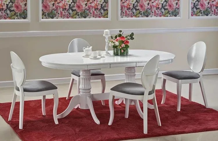 Klasyczny Stół Rozkładany W Kolorze Białym H8-B11