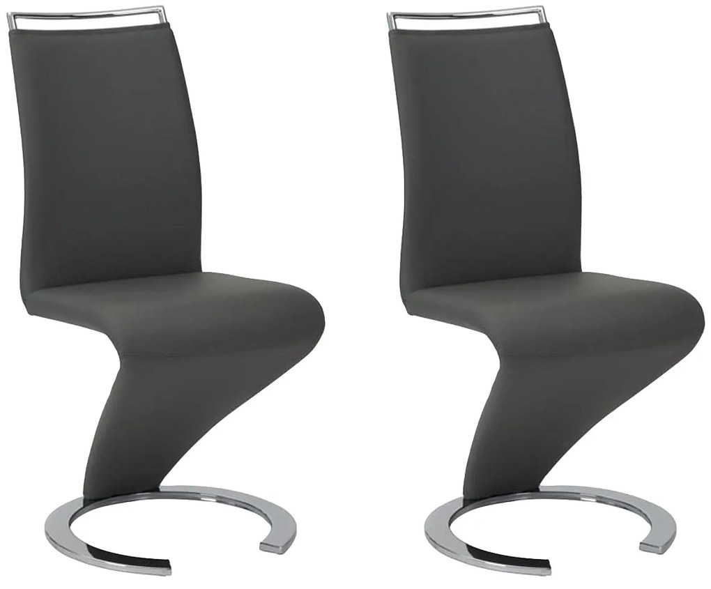 Komplet 2 krzeseł TWIZY - Materiał skóropodobny czarny