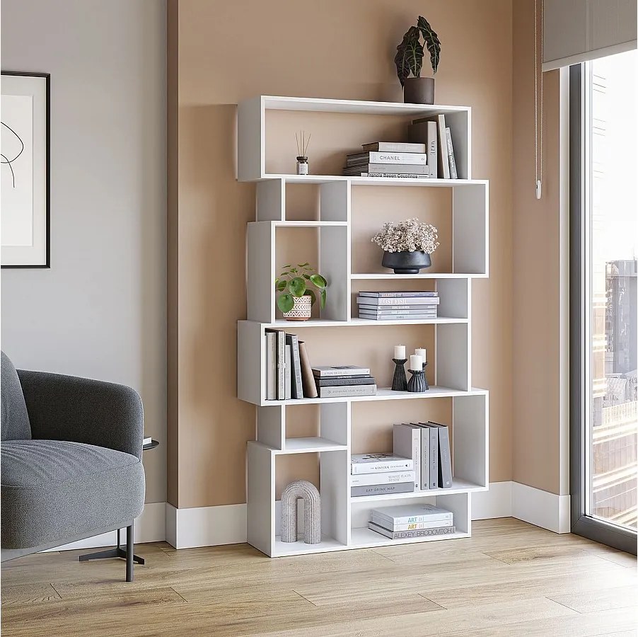 Półka kolumnowa Hawai 10 otworów kolor biały